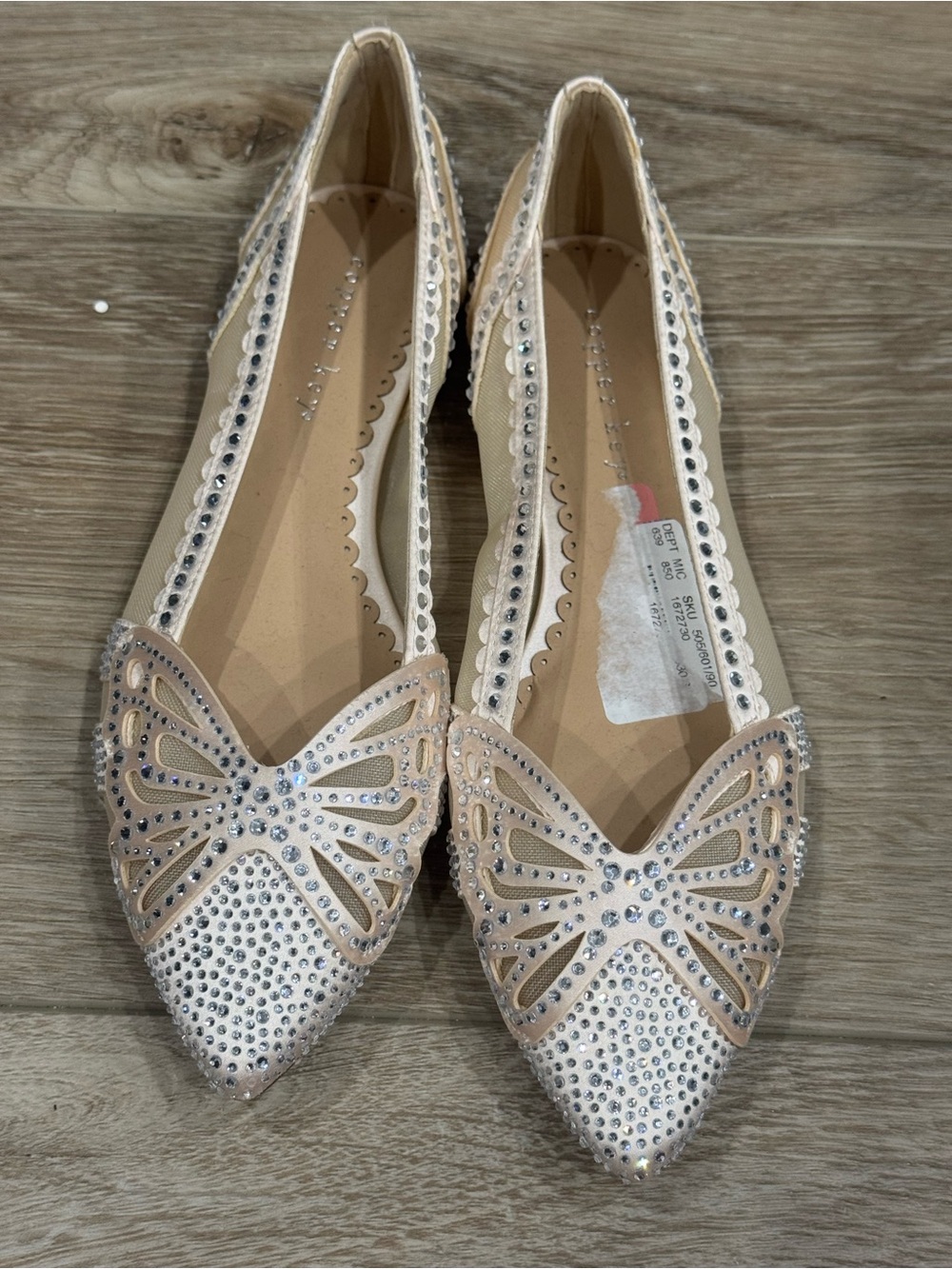 Copper Key Ritzie Butterfly Cream Rhinestone Ballet Flat - Picture 3 of 5